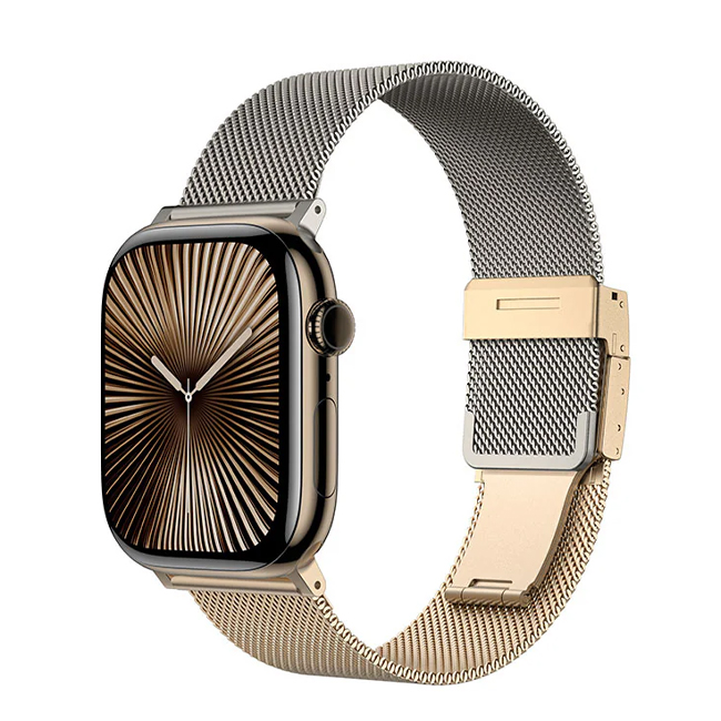 امازنج - سوار AmazingThing Omni Style Flip لساعة Apple Watch بحجم 49/45/44/42/41/40/38 مم - تيتانيوم وروز جولد 