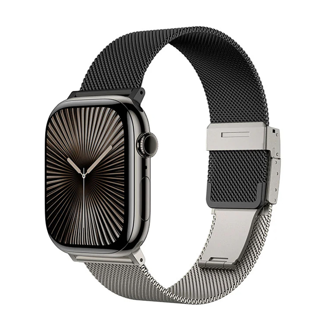 اميزنج - سوار AmazingThing Omni Style Flip لساعة Apple Watch بحجم 49/45/44/42/41/40/38 مم - تيتانيوم وأسود 