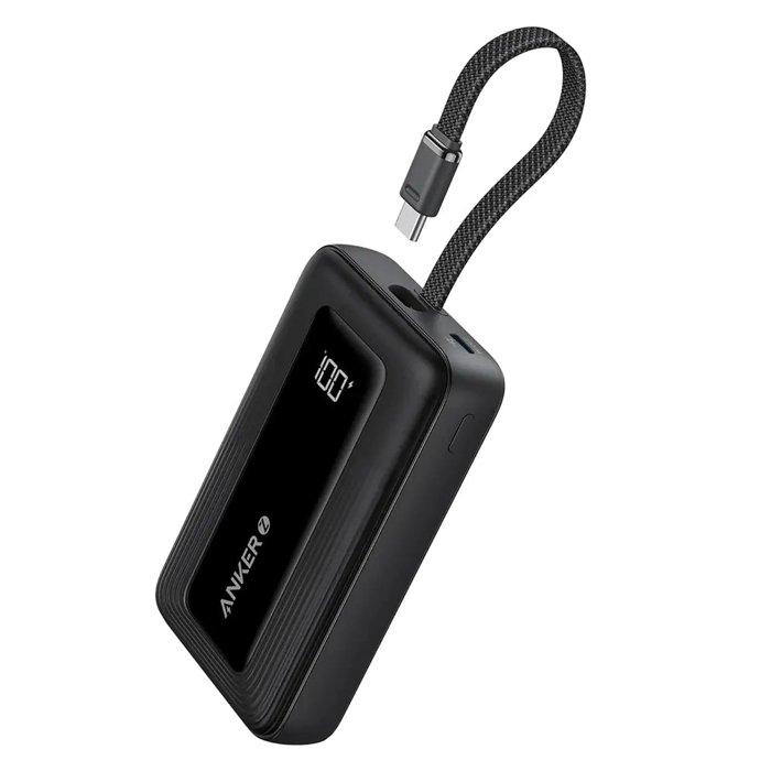 انكر زولو باور بنك بسعة 10000 مللي أمبير، 30 واط، مزود بكابل USB-C - اسود