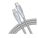 فولتمي - كابل  باور لينك رووج مزدوج من النايلون تايب سي تايب سي C 5A / 1M (100W) جراي 
