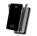 بريف باور بانك بسعة 12000 ملّي أمبير مع شحن سريع 22.5 واط، كابلات USB-C و  Lightning مدمجة، شاشة LED، تصميم مدمج لشحن جهازين في وقت واحد